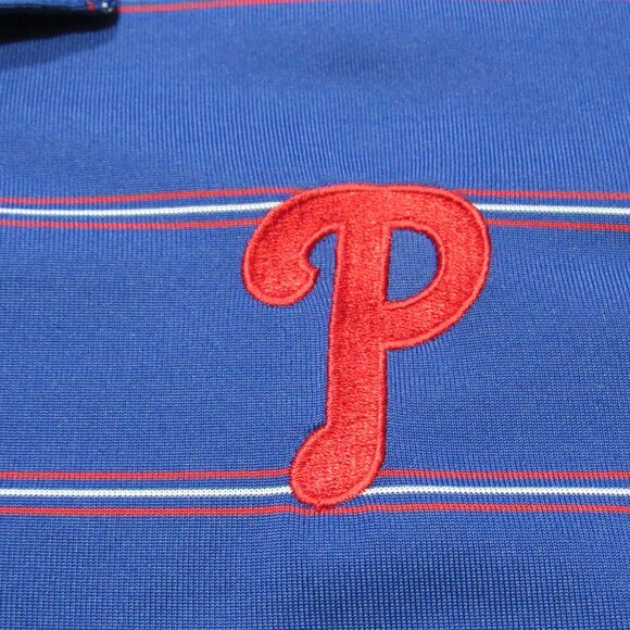 Antigua Philadelphia Phillies 2013 XL Mens Blue/Red Compass Short Sleeve Polo - Picture 5 of 15